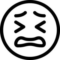 A black and white emoticion icon vector