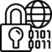 A black and white image of a padlock with a globe vector