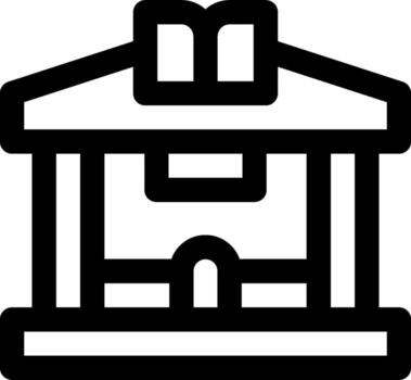 A black and white image of a building with a book on top vector