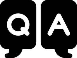 Two speech bubbles with the word q and a vector
