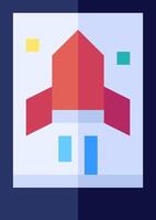 A flat icon of a house with a red roof vector