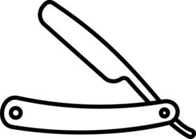 A black and white drawing of a razor vector