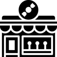 A black and white image of a store front vector