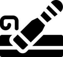 A black and white icon of a pen and a pencil vector