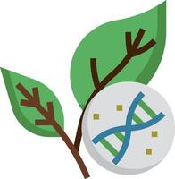 A leaf with a dna molecule on it vector