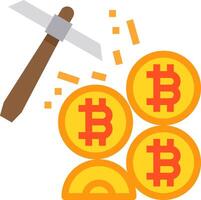 Bitcoin mining with a hammer vector