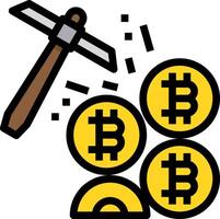 Bitcoin mining with a hammer vector