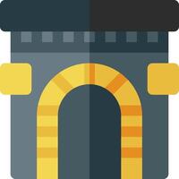 A castle icon with a door and a window vector