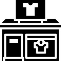 A black and white image of a clothing store vector