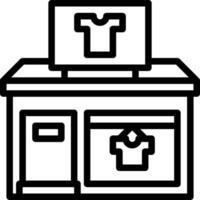 A clothing store icon with a sign on the front vector