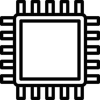 A black and white image of a cpu chip vector