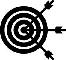 Arrows in the center of a target icon vector
