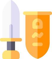 A shield and a sword on a white background vector