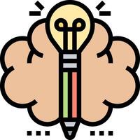 A brain with a light bulb in it vector