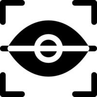 A black and white image of a camera with an eye vector