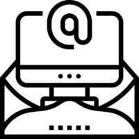 Email icon with a computer and an envelope vector