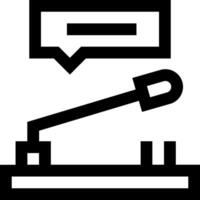 A black and white image of a machine with a speech bubble vector