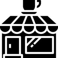 A black and white image of a coffee shop vector