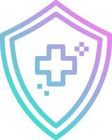 A shield with a cross on it vector