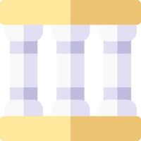 A yellow and white cylinder with three lines vector