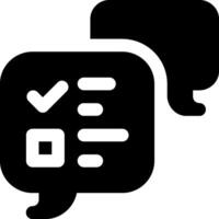 A black and white icon of two speech bubbles vector