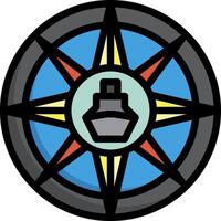 A compass with a star in the center vector