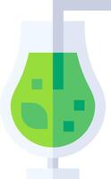 A green drink with a straw in it vector