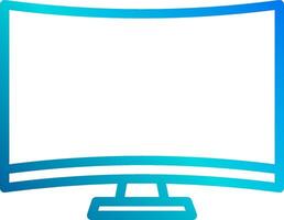 A computer monitor with a curved screen vector