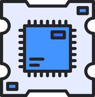 A blue chip on a white background vector