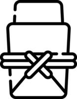 A black and white icon of a box with a cross vector