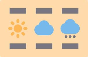 Weather icon with sun, clouds and rain vector