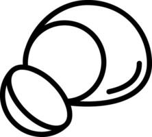 A black and white drawing of a bowl with a spoon vector