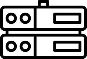 A black and white image of a server rack vector
