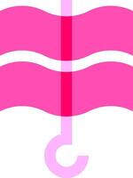 A pink umbrella with a handle and a pink handle vector