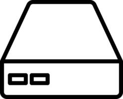 A black and white image of a hard drive vector