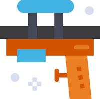 A gun with a blue handle and orange barrel vector