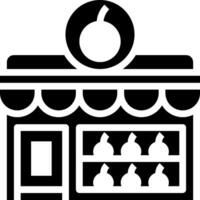 A black and white image of a store front vector