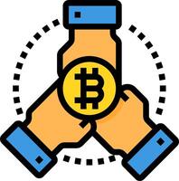 Bitcoin and blockchain technology vector