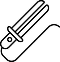 A knife with a long handle and a long blade vector