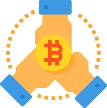 Bitcoin and blockchain technology vector