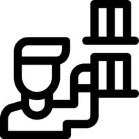 A black and white icon of a man holding a stack of books vector
