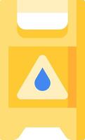 A yellow box with a blue triangle on it vector