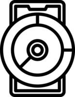 A black and white image of a disk drive vector