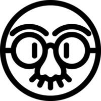 A black and white image of a face with glasses vector