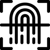 A black and white image of a fingerprint scanner vector
