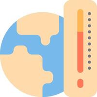 A thermometer is shown next to a globe vector