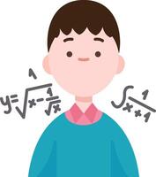 A boy with math formulas on his head vector