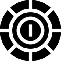 A black and white circular icon with a circle in the center vector