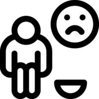 A black and white icon of a man with a bowl of food vector