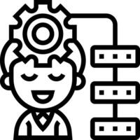 A man with a gear wheel on his head vector